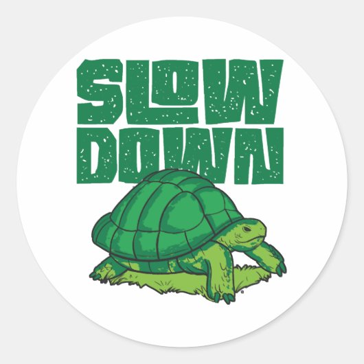 Zee schildpad langzamer ronde sticker (Voorkant)