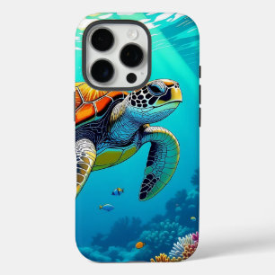 Zee Schildpad Levendige Oceaan Illustratie iPhone 16 Pro Hoesje