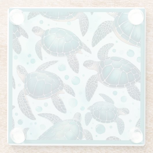 Zee Schildpad Life Glazen Onderzetter (Achterkant)