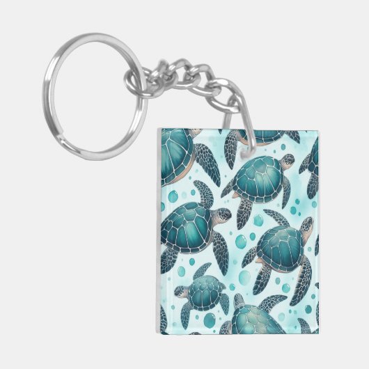 Zee Schildpad Life (op maat) Sleutelhanger (Voorkant Links)