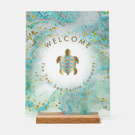 zee schildpad logo design welkom acryl bord