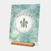 zee schildpad logo design welkom acryl bord (Hoek)