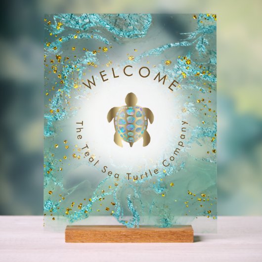 zee schildpad logo design welkom acryl bord (Neutraal)