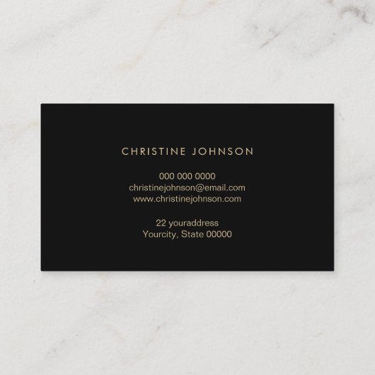 zee schildpad logo op zwarte achtergrond visitekaartje (Achterkant)