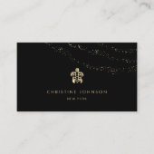 zee schildpad logo op zwarte achtergrond visitekaartje (Voorkant)