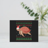 Zee schildpad lomp's met lomp briefkaart (Staand voorkant)