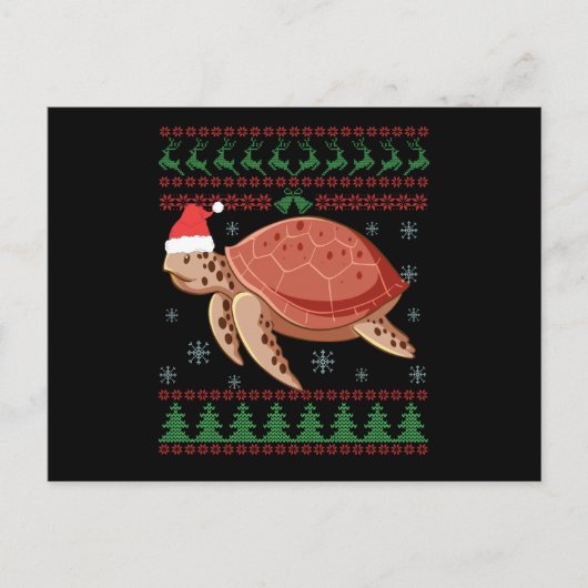 Zee schildpad lomp's met lomp briefkaart (Voorkant)