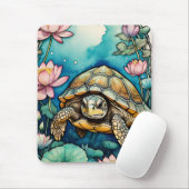 Zee Schildpad Lotus Bloemenkunst Schildpadden Natu Muismat (Met muis)