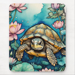 Zee Schildpad Lotus Bloemenkunst Schildpadden Natu Muismat