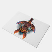 Zee Schildpad Mandala Zee Oceaan Dier Kunstwerk Bo Deurmat (Schuin)