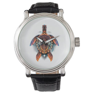 Zee Schildpad Mandala Zee Oceaan Dier Kunstwerk Bo Horloge