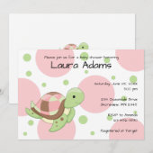 Zee Schildpad Meisje Baby Douche Uitnodigingen (Voorkant / Achterkant)