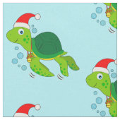 Zee-schildpad met een kersthat stof (Close Up)
