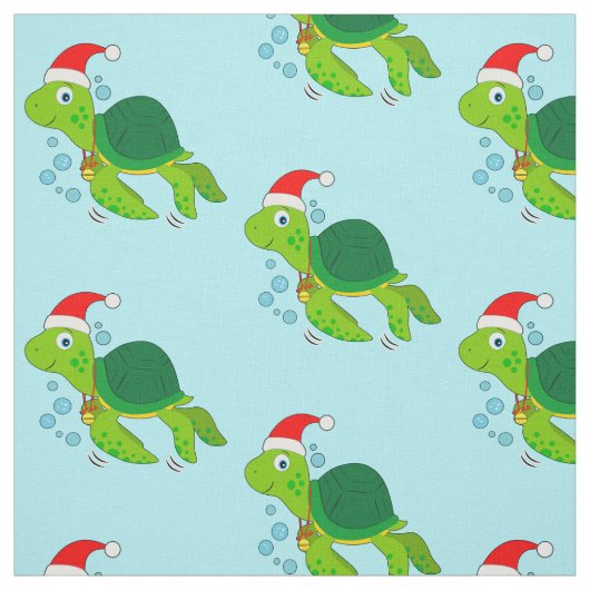 Zee-schildpad met een kersthat stof (Swatch)