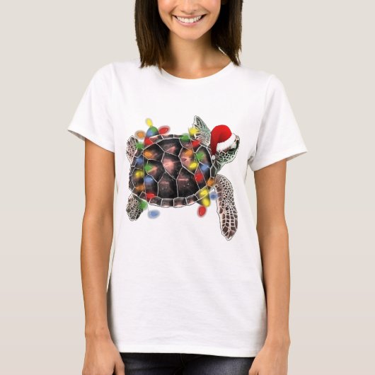 Zee schildpad met kerstfeest t-shirt (Voorkant)
