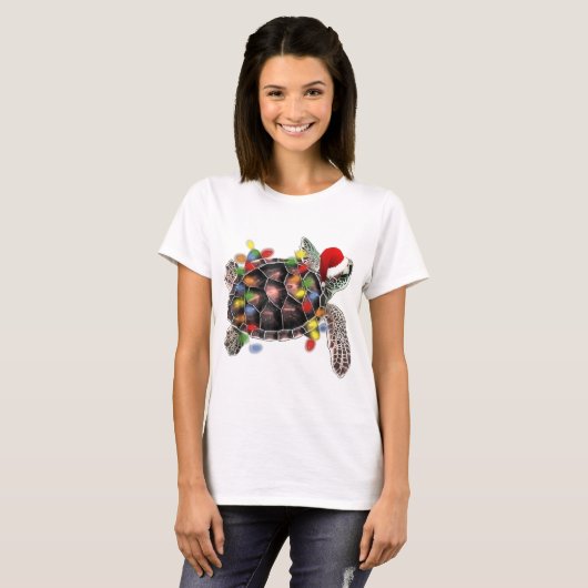 Zee schildpad met kerstfeest t-shirt (Voorkant volledig)
