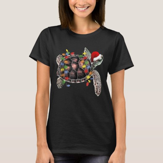 Zee schildpad met kerstmis t-shirt (Voorkant)