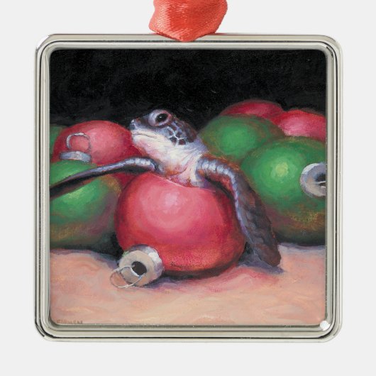 Zee schildpad metalen ornament (Voorkant)