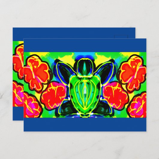 Zee schildpad mok drankenpitcher briefkaart (Voorkant / Achterkant)