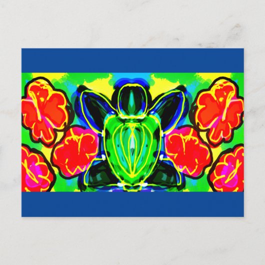 Zee schildpad mok drankenpitcher briefkaart (Voorkant)