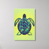 Zee Schildpad Mozaïek Kust Art Design Canvas Afdruk (Voorkant)