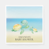 Zee Schildpad Neutraal Baby shower Papieren servet (Voorkant)