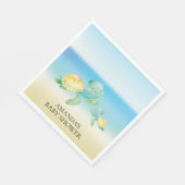 Zee Schildpad Neutraal Baby shower Papieren servet (Hoek)