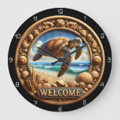 Zee Schildpad Oceaan gesneden welkomstklok Grote Klok (Voorkant)