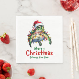 Zee Schildpad Oceaan Kerst Pet Xmas Servet