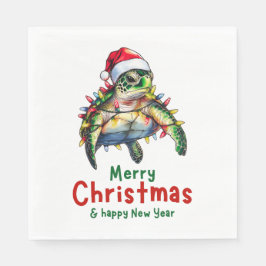 Zee Schildpad Oceaan Kerst Pet Xmas Servet