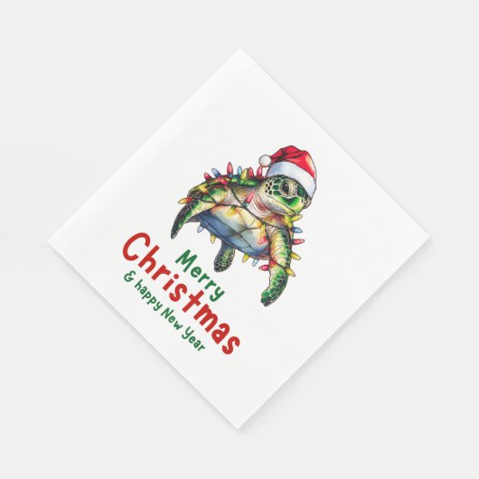 Zee Schildpad Oceaan Kerst Pet Xmas Servet (Hoek)