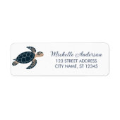 Zee Schildpad Oceaan Zeevaart Retouradres Label (Voorkant)