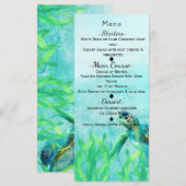 Zee Schildpad Ocean Beach Art Elegant Wedding Menu (Voorkant / Achterkant)