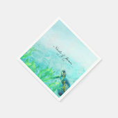 Zee Schildpad Ocean Beach Art Elegante bruiloft Servet (Hoek)