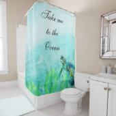 Zee Schildpad Ocean Beach Art Tropisch Elegant Chi Douchegordijn (In situ)