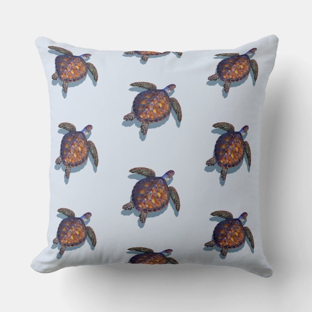 Zee schildpad omkeerbaar kussen (Voorkant)