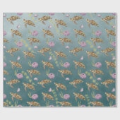 Zee schildpad onder een diep groen Zee Cadeaupapier (Vlak)