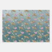 Zee schildpad onder een diep groen Zee Inpakpapier Vel (Voorkant 3)