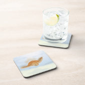 Zee schildpad onder water. bier onderzetter (Rechterzijde)