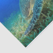 Zee schildpad onder water, blauwe zee tissuepapier (Detail)