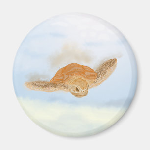 Zee schildpad onder water. magneet