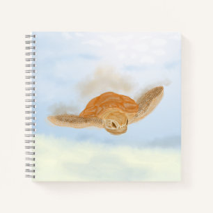 Zee schildpad onder water. notitieboek