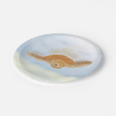 Zee schildpad onder water. papieren bordje (Gekanteld)