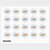 Zee schildpad onder water. ronde sticker (Vel)
