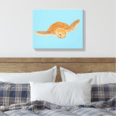 Zee schildpad onder water - transparant. canvas afdruk (Insitu (Slaapkamer))