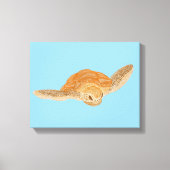 Zee schildpad onder water - transparant. canvas afdruk (Voorkant)