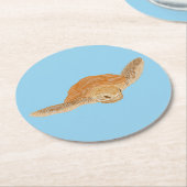 Zee schildpad onder water - transparant. ronde kartonnen onderzetter (Gebogen)