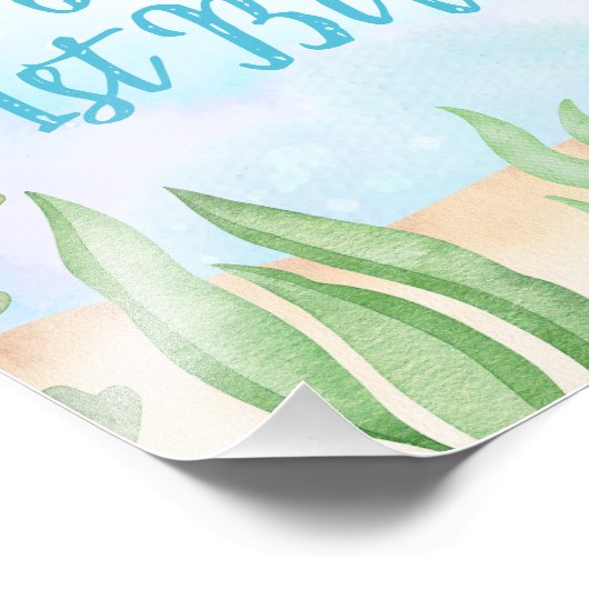 Zee schildpad onder Zee Verjaardag Welkomstbord Foto Afdruk (Hoek)