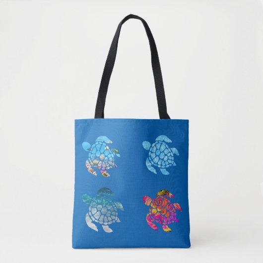 Zee schildpad onderwater Canvas tas (Voorkant)