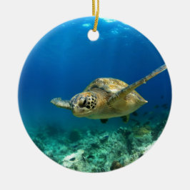 Zee schildpad onderwater keramisch ornament